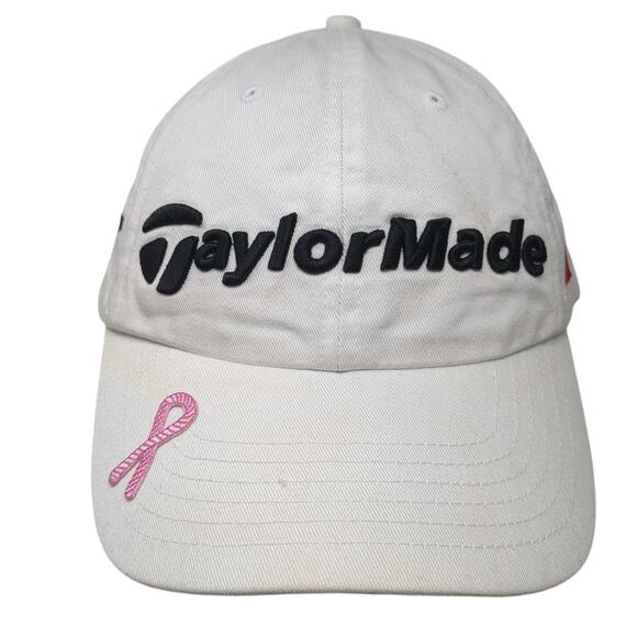 TaylorMade Pink Stuff Slideback Baseball Cap White One Size Adjustable 6 Panel - Picture 1 of 9
